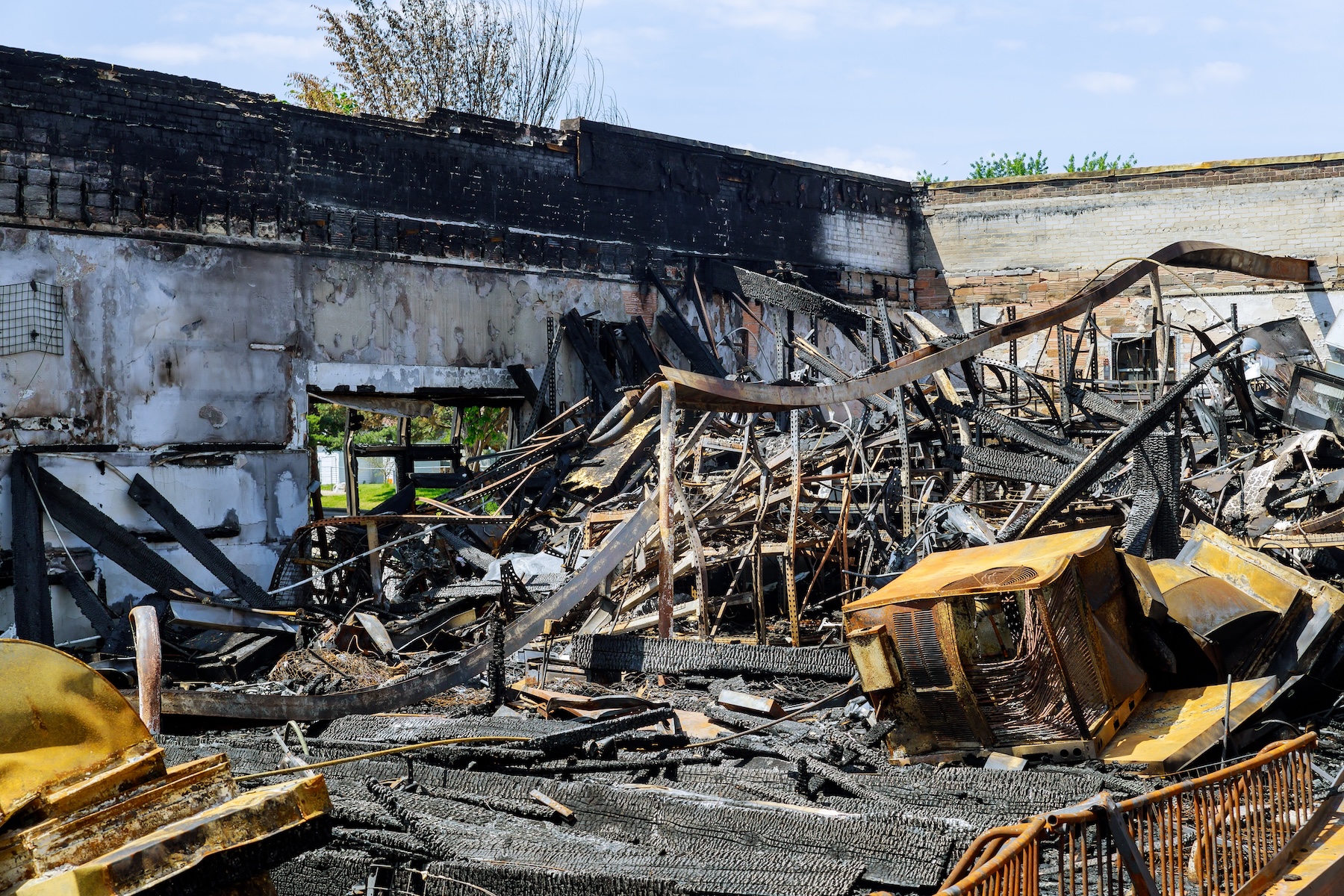 Commercial fire damage to interior walls and ceiling in Chicago