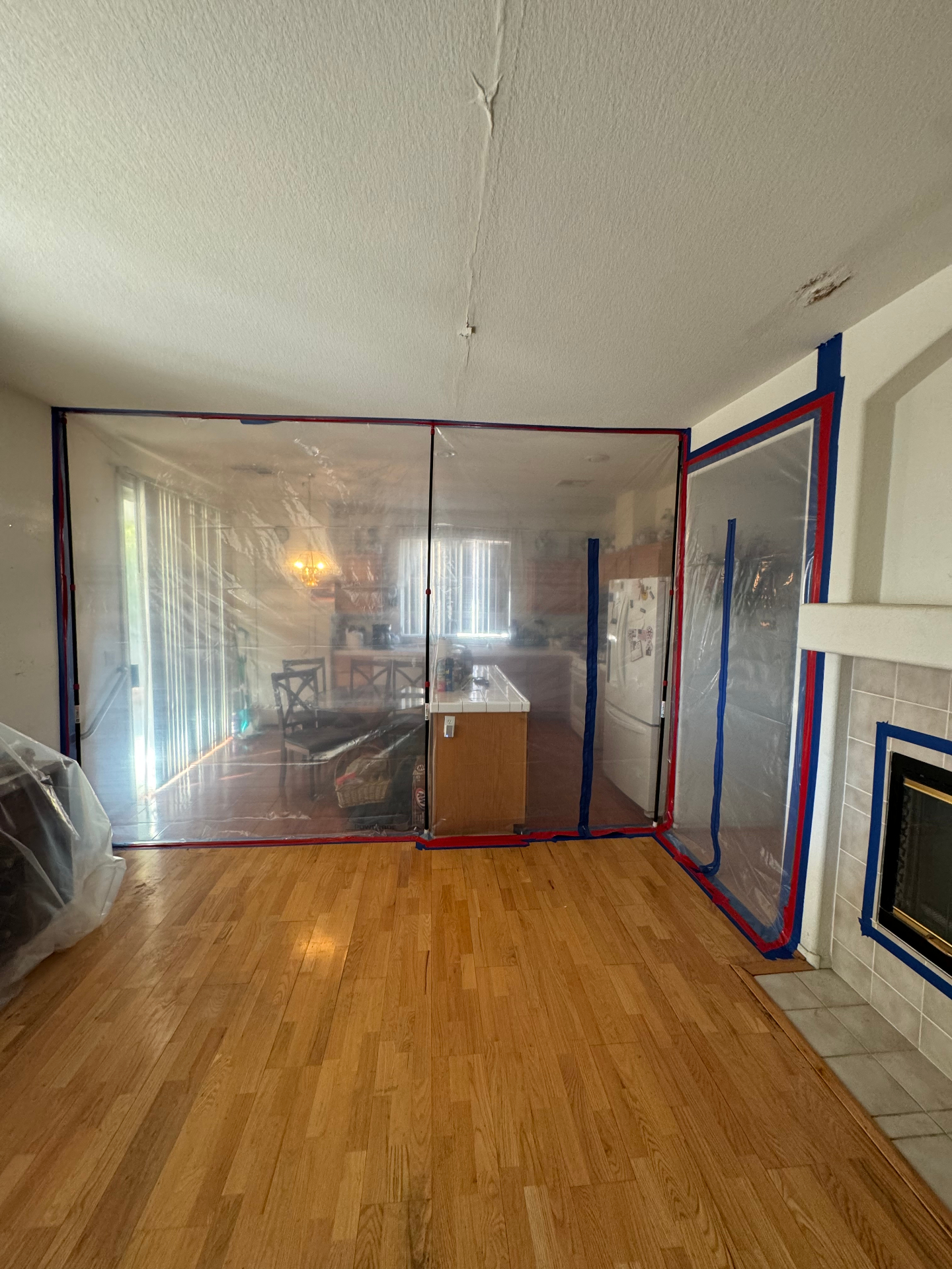 Negative-air HEPA mold containment barrier in a Chicago commercial space